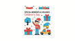 © self - Festive child celebrating Children's Day with gifts, tree, and toy car