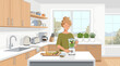 © Micin - Bright kitchen interior with modern appliances and potted plants, concept for healthy lifestyle, cooking inspiration, home decor and wellness promotion