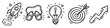 © Agung - Hand Drawn Startup Business Icons Set with Rocket Vision Idea Target and Growth Doodle Elements