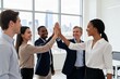 © 人 陈 - Five business colleagues giving high five