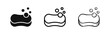 © drawing lines - Soap Bar with Bubbles Icon Set for Hygiene and Cleanliness