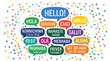 © flat - Greeting cloud with hello in different world languages.