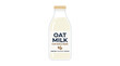 © flat - Glass bottle of fresh plant based oat milk.