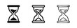 © drawing lines - Hourglass Icons. Vector set for time measurement, deadlines, and temporal concepts in solid, outline, and hand-drawn styles.