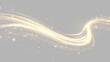 © Yana - Transparent png with gold dust line and white glitter swirl. Elegant golden curved light ribbon with bright shining particles and smooth glowing festive overlay effect for decoration shine twirl wave