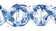 © lotus_studio - Crystal Blue DNA Helix: Glassy Double Helix With Bubbles and Aquatic Shine, Science Art Image