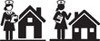 © MD - Nurse and house icons silhouette medical visit.