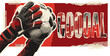 © 成 sнıηяα тєηsєı ツ - Vintage soccer goalie hands catching ball, retro football goal celebration poster, grunge sports illustration with red and black halftone textures