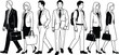 © Sadhin Artlance - Business people character illustration set with professional office workers in different poses