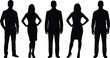© Sadhin Artlance - Silhouette of diverse business people and corporate professionals standing together in a row isolated on white background
