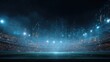 © Anat art - Scene shows a brightly lit football stadium with floating analytics charts and probability indicators designed for a betting concept in sports.
