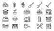 © Joy - Minimal Agriculture and Harvesting Icon Set with Farming Tools Crops and Market Symbols