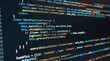 © StockVisionLab - Close up of computer screen showing lines of code, software development concept, data pipeline processor class syntax, backend programming, web application structure