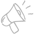 © dhiittt - Megaphone line art icon vector illustration.