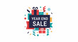 © wandy - Festive year-end sale announcement with colorful abstract shapes and gift boxes
