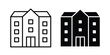 © nancy - Real estate icon black, Stroke line and clipart style bundle