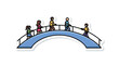 © Tia - Diverse group of people on bridge.
