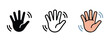 © Alex - Hand gestures icons in different colors and styles for various uses  palms with fingers raised