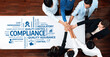 © InfiniteFlow - A diverse team working together to enhance compliance and quality control processes in a corporate environment, emphasizing collaboration and regulatory effectiveness. Amity