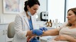 © Jayk - Doctor examining patient's arm with blue gloves in a modern clinic setting