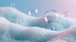 © Khawla - Soap Foam Bubbles Texture on Blue Backdrop Macro Hygiene and Beauty Concept, Blue Background with Soap Foam Bubbles for Skincare, Laundry and Wellness