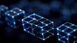 © KohXD - Group of blue cubes forming an innovative interface concept for hyperadaptive ux mesh interaction design