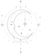 © FARZANAAKTER - Whimsical crescent moon face with stars and celestial elements illustration
