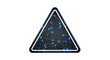 © Satria - Digital Warning Sign Triangle with Blue Network Connections on Dark Background