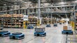© Khan - Automated guided vehicles transporting goods in modern industrial warehouse facility