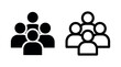 © liubomir118809 - Group of people icon, crowd symbol, black and outline, isolated on white background