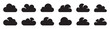 © Habib Stocker - Cloud shapes icons black silhouettes of different cloud types set on transparent background vector.