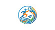 © Pagi - Abstract Education Logo Design with Running Person and Paper Elements