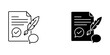 © Al Amin Stock - Signed document contract icon with feather pen document contract agreement business management interface graphics computing application