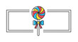 © Yani - Colorful Swirl Lollipop with Bow and Empty Frame, Sweet Candy Design