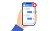 © Mark - Hand holding smartphone with chat messages and notification icon