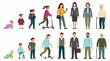 © John - Diverse people of various ages and professions walking and playing in a public urban setting
