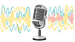 © mat - Vintage microphone with colorful sound waves