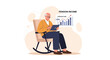 © Gama - Elderly Man Managing Pension Fund Online with Growth Chart - Retirement Income Concept