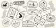 © Rawpixel.com - Vector of travel stamps from global cities like Tokyo, Paris, and Sydney.