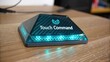 © Amienah - Modern Touch Command Device with Illuminated Features on Wooden Surface