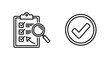 © AlMaruf - Inspection process and quality assurance check icons with inspection assurance clipboard magnifying verified approval compliance assessment business management checklist document