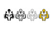 © Shafia - Teamwork and brainstorming concept with people icons in various color schemes