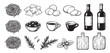 © designHub  - Set of hand drawn italian food illustrations for restaurant menu and kitchen design with ingredients illustration culinary