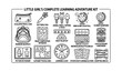 © Meerazul - Learning icons for baby girls with school supply silhouettes