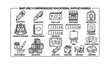 © Meerazul - Educational icons with baby girls school supplies vector collection