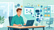 © ArtChi3v - Professional Collaborating with Artificial Intelligence Virtual Assistant for Efficient Office Workflow and Digital Task Management
