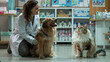 © Ahmad - Female veterinarian examining a dog and a cat in a veterinary clinic