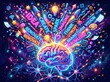 © Paola - Vibrant Brain Explosion of Colorful Ideas and Creative Thinking Illustration