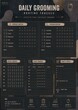 © esra - Men's Daily Grooming Routine Tracker Printable Template, Masculine Self Care Planner Page, Morning and Evening Routine Checklist, Weekly Water Sleep Tracker