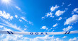 © minorace - 青空に広がるゴールテープと夏空のコンセプトイメージ